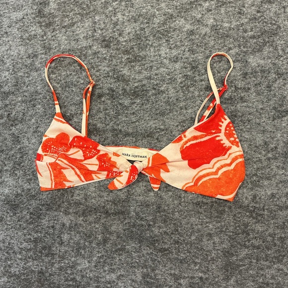 Mara Hoffman Other - Mara Hoffman Red and Cream Bikini Top With Tie Detailing Best Fits Size S